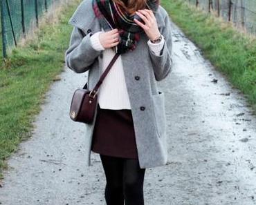 OUTFIT: Oversize-Mantel mit Rollkragen Pullover & Wollrock