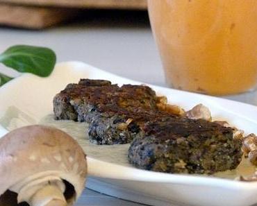 Rezept: Pilzfrikadellen auf Gorgonzolacreme