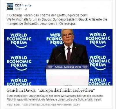 Gröfaz Gauck beweist auch in Davos seine geistige Umnachtung