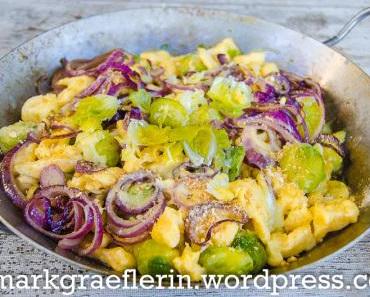 Rosenkohl-Käseknöpfle-Pfanne