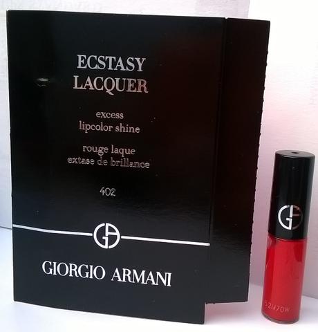 [Review] Giorgio Armani Ecstasy Lacquer excess lipcolor shine 402 red-to-go :)