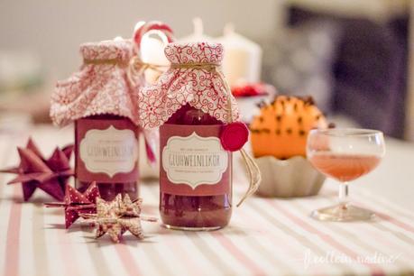 Rezept für herrlich würzigen Glühweinlikör + Free Printable