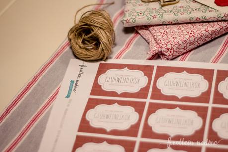 Rezept für herrlich würzigen Glühweinlikör + Free Printable