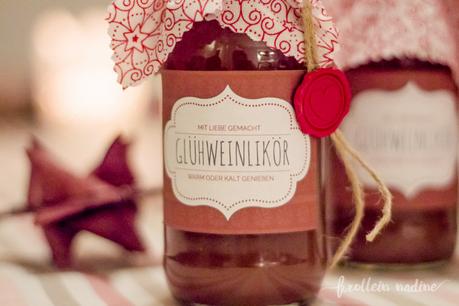 Rezept für herrlich würzigen Glühweinlikör + Free Printable