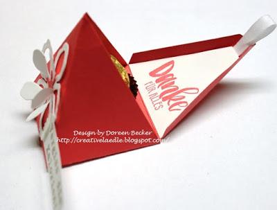 Schokoladen Dreiecksbox mit Kurzanleitung