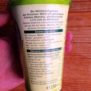 Zutaten und Nährwerte des Alnatura Matcha Latte