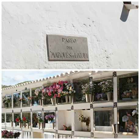 Blog + Fotografie by it's me! - Reisen - La Isla Blanca Ibiza, Santa Eurlaria - Urnengräber und ein Schild in der Klosteranlage