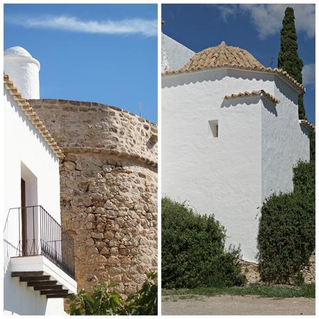 Blog + Fotografie by it's me! - Reisen - La Isla Blanca Ibiza, Santa Eurlaria - franzözischer Balkon und ein Gebäuder in der Klosteranlage
