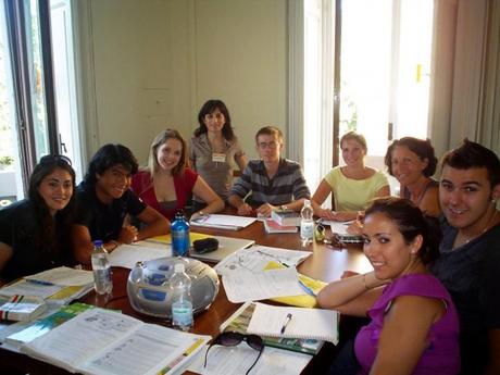 Im Klassenzimmer der Sprachschule in Salerno