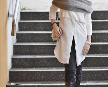 Outfit: Long Blouse, Overknees and Mini Bag