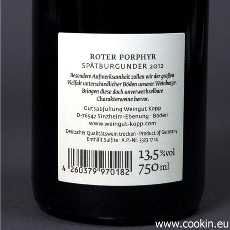 Weingut Kopp Spätburgunder 2 900 QU