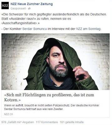 An die Adresse eines Komikers: Kein Europäer ist so blöd, dass er nicht zwischen Dänen und Arabern zu unterscheiden wüsste...