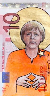 Angela Merkel als Motiv auf Euroschein