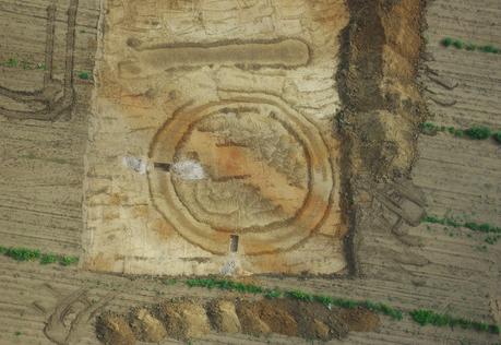 Vogelperspektiven – Luftbild-Archäologie in der Pflanz (Foto: Rheingönheim Kreisförmige keltische Kultanlage | Bild: archaeoflug)