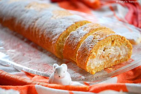 Möhren-Biskuitroulade mit Apfel-Quark-Füllung {Haddu Möhrchen? Ne, Hasi! Ich habe 'ne ganze Möhrchenrolle!}