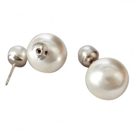 Ohrringe tribal Perle Weiß