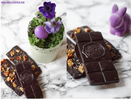 [bakes...] Chocolate with caramelised Walnuts and Lavender {Feinste Schokolade Selber Machen}