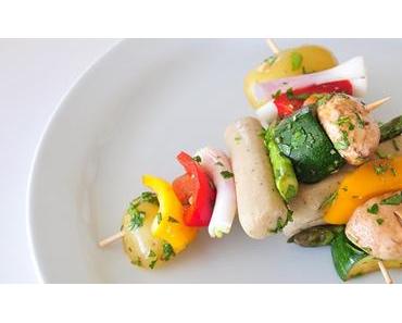 Marinierte Gemüse-Grillwurst-Spieße vegan