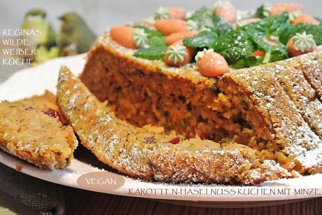 Karotten Haselnuss Kuchen, super saftige, vegane Osterbäckerei!