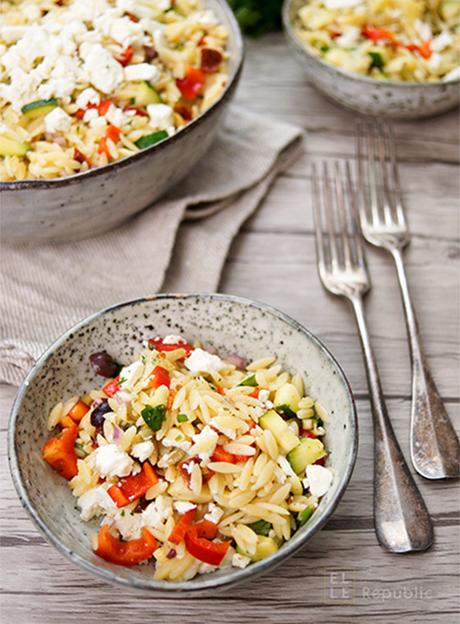 Orzo Nudelsalat mediterran