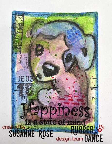 Mixed Media ATCs for the Rubber Dance Challenge