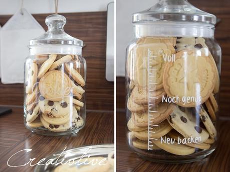 Cookie Glas und Stempel-Kekse