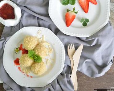hausgemachte Erdbeerknödel aus Quarkteig / Strawberry Dumplings