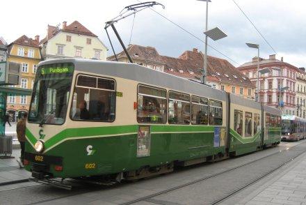 so sehen die Straßenbahnen in Graz aus