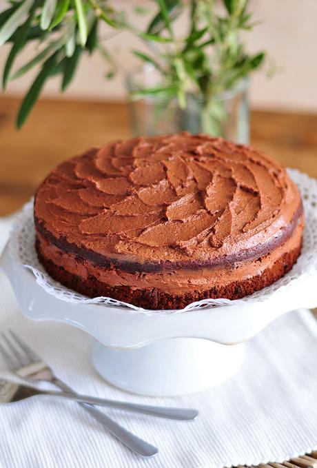 Schokoladenkuchen mit Schokocreme vegan & fructosearm