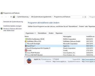 Apples QuickTime-Player sollte dringend deinstalliert werden