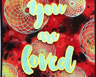 Brusho Card with Visible Image Stamps