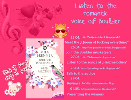 [Ankündigung] Blogtour »Herzmelodien« von Mila Brenner oder auch »Listen to the romantic voice of Boulder«