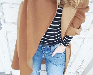 KarLook: Ringelshirt, Camel Coat & CK Sneaker