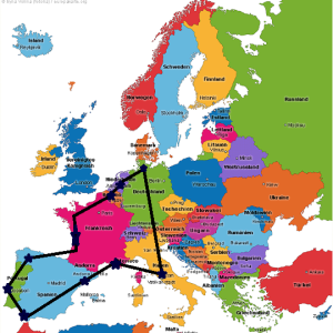 Europa Karte Die längste Nacht Reiseroute