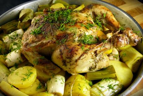 hühnchen mit lauch und dill