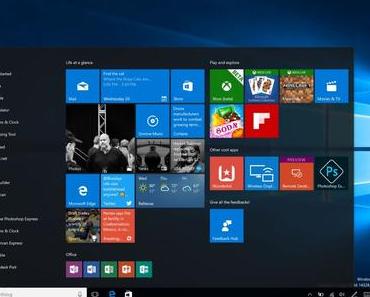 Das neue Startmenü von Windows 10 Build 14328