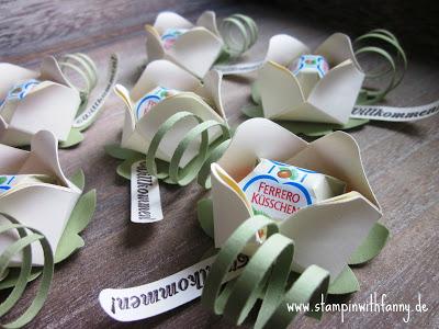 Willkommens-Goodies für die Hochzeit (den Workshop) mit Ferrero-Küsschen Willkommens-Goodies für die Hochzeit (den Workshop) mit Ferrero-Küsschen