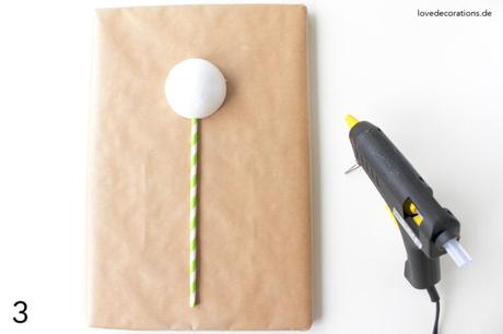 DIY Geschenkverpackung Pusteblume
