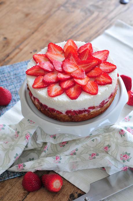 Erdbeer-Joghurt-Torte vegan & fructosearm