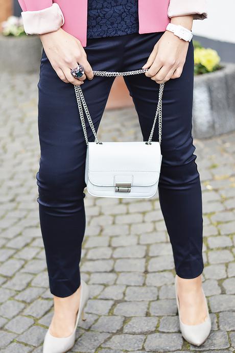 Outfit: Classy Combo – Pale Pink and Navy Blue