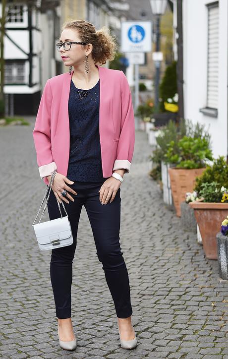 Outfit: Classy Combo – Pale Pink and Navy Blue
