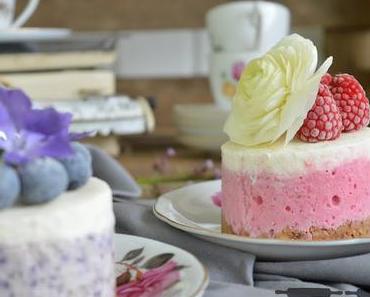 No - Bake Cheesecake mit Himbeeren und Blaubeeren / No - Bake Blueberry and Raspberry Cheesecake