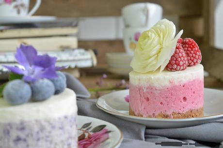 No - Bake Cheesecake mit Himbeeren und Blaubeeren / No - Bake Blueberry and Raspberry Cheesecake