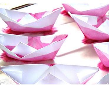 dip-dyed-Schiffchen-Mobile Freitagsbastelei