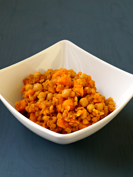 [vegan] Rote Linsen-Süßkartoffel Dal