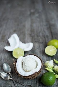 Kokosnuss Limetten Sorbet