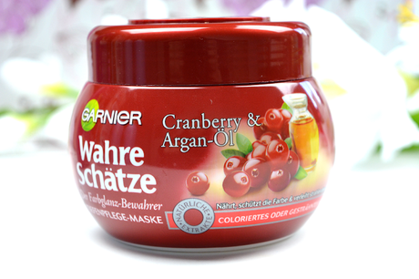Review: Garnier Wahre Schätze: Der Farbglanz Bewahrer - Tiefenpflege Maske mit Cranberry & Argan Öl