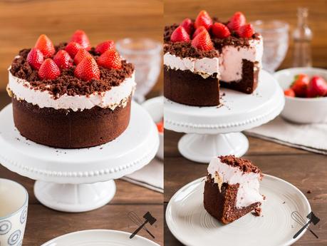 Schokoladen und Erdbeeren Torte