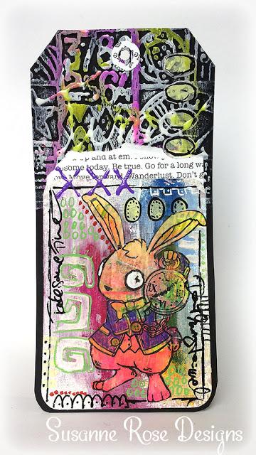 Mixed Media Tag with Visible Image Stamps