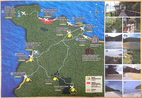 Penang-Nationalpark-Karte-Route-Wanderwege